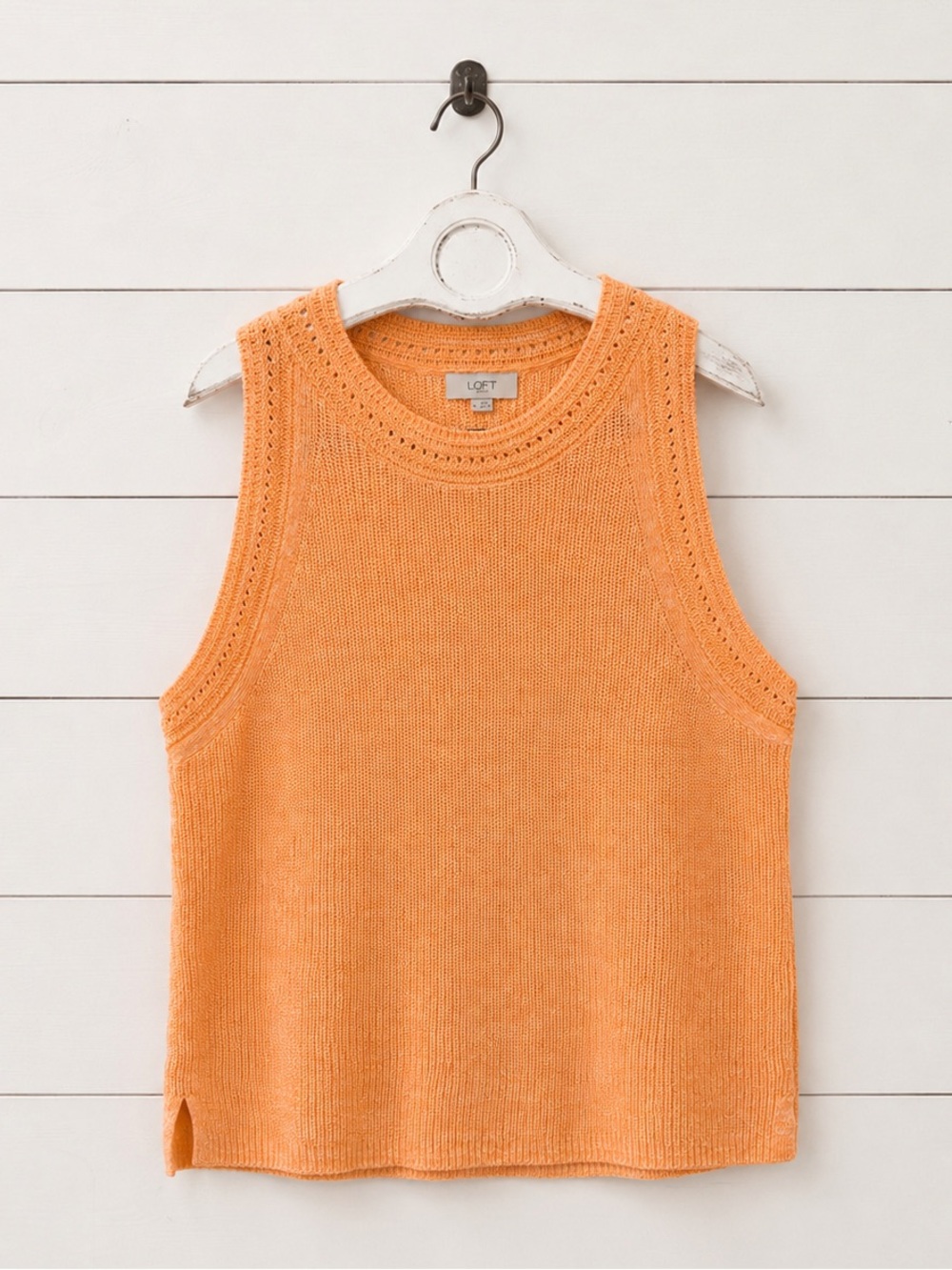 LOFT Peach Crewneck Sweater - Lightweight Knit